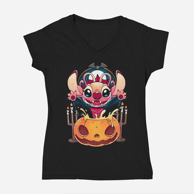 Sweet Pumpkin Experiment-Womens-V-Neck-Tee-Vallina84