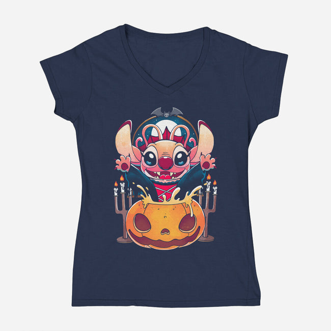 Sweet Pumpkin Experiment-Womens-V-Neck-Tee-Vallina84