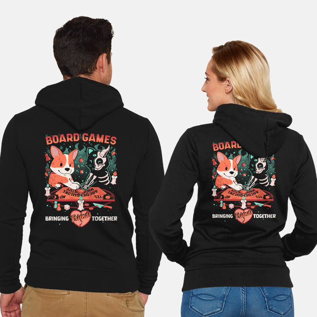 Bringing Friends Together-Unisex-Zip-Up-Sweatshirt-Heyra Vieira