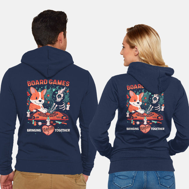 Bringing Friends Together-Unisex-Zip-Up-Sweatshirt-Heyra Vieira