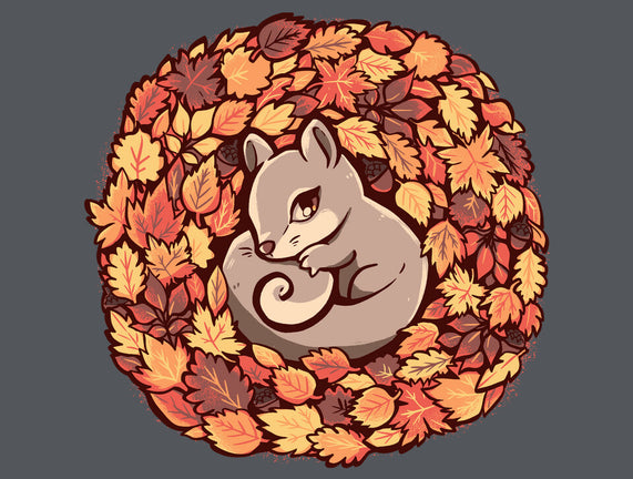 Squirrel Upon Autumn Leaves