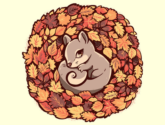 Squirrel Upon Autumn Leaves