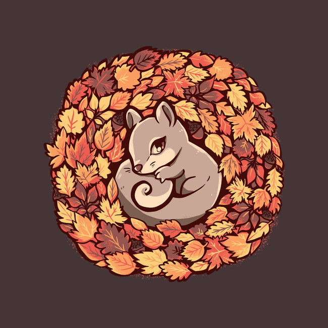 Squirrel Upon Autumn Leaves-Mens-Long Sleeved-Tee-TechraNova