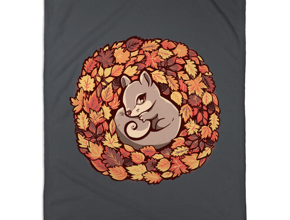 Squirrel Upon Autumn Leaves