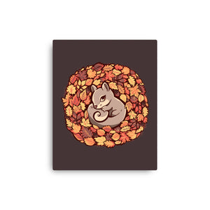 Squirrel Upon Autumn Leaves