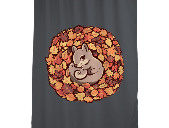 Squirrel Upon Autumn Leaves