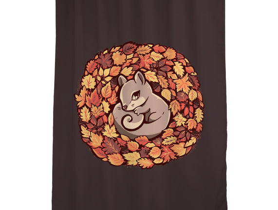 Squirrel Upon Autumn Leaves