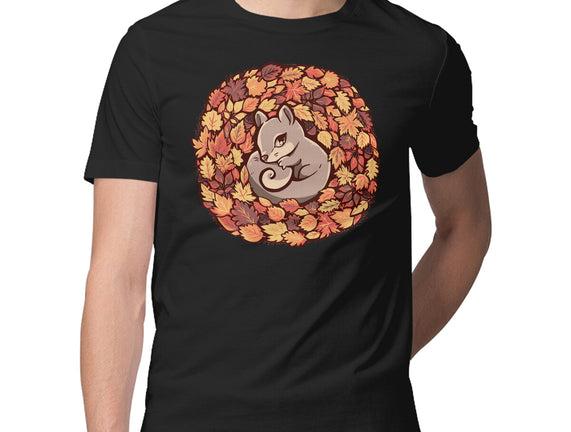 Squirrel Upon Autumn Leaves