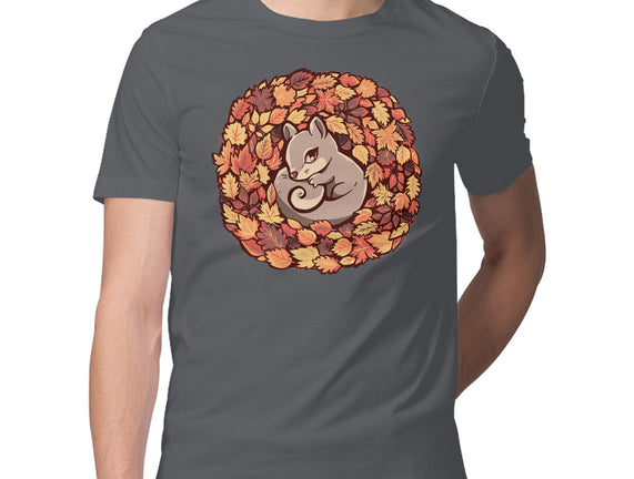 Squirrel Upon Autumn Leaves