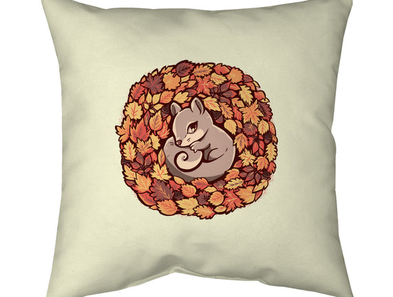 Squirrel Upon Autumn Leaves