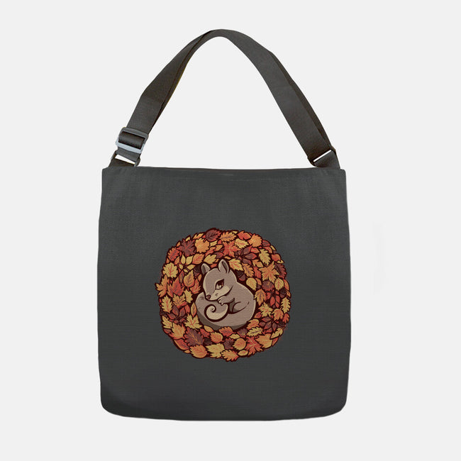 Squirrel Upon Autumn Leaves-None-Adjustable Tote-Bag-TechraNova