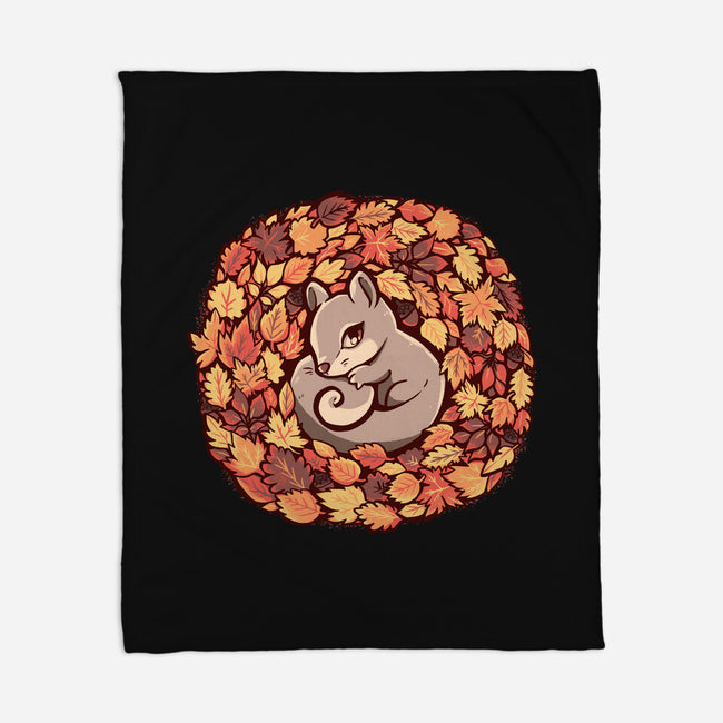 Squirrel Upon Autumn Leaves-None-Fleece-Blanket-TechraNova