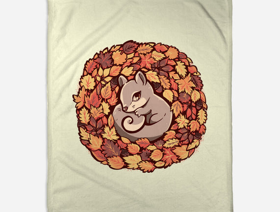 Squirrel Upon Autumn Leaves