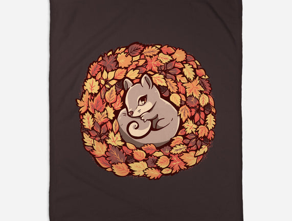 Squirrel Upon Autumn Leaves