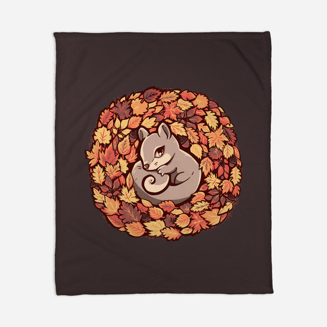 Squirrel Upon Autumn Leaves-None-Fleece-Blanket-TechraNova