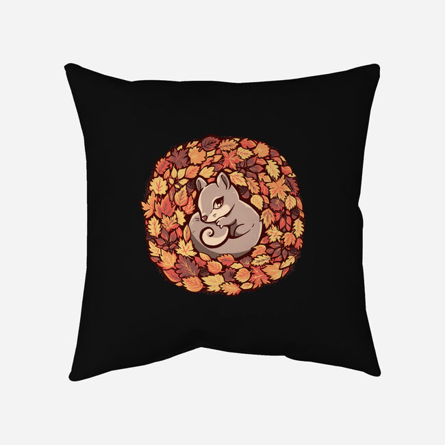 Squirrel Upon Autumn Leaves-None-Removable Cover w Insert-Throw Pillow-TechraNova