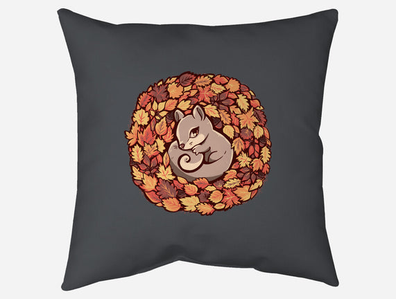 Squirrel Upon Autumn Leaves