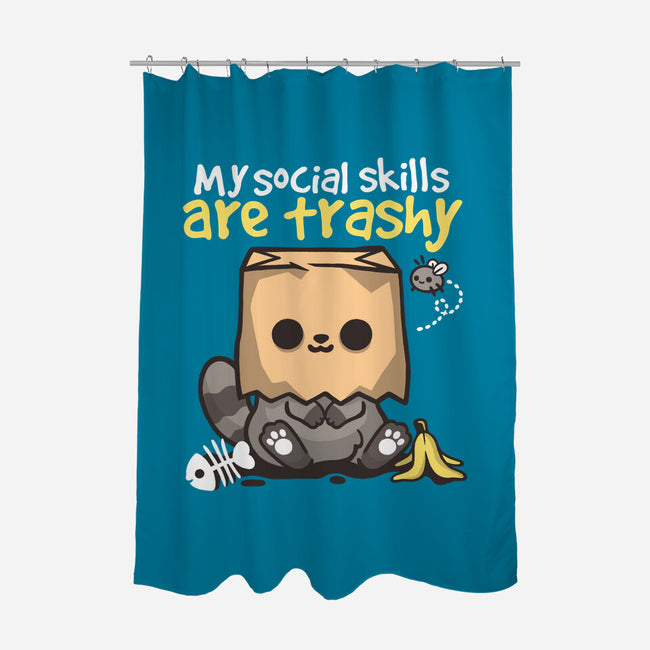 Trashy Social Skills-None-Polyester-Shower Curtain-NemiMakeit