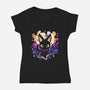 Cat Witched-Womens-V-Neck-Tee-Vallina84