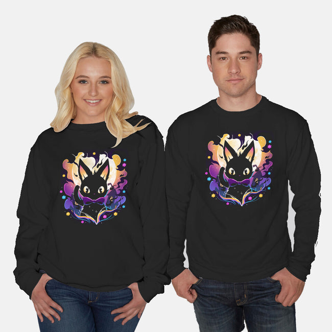 Cat Witched-Unisex-Crew Neck-Sweatshirt-Vallina84