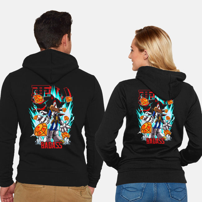 Hedgehog Badass-Unisex-Zip-Up-Sweatshirt-Diego Oliver