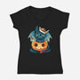 Dragon Pumpkin-Womens-V-Neck-Tee-Vallina84