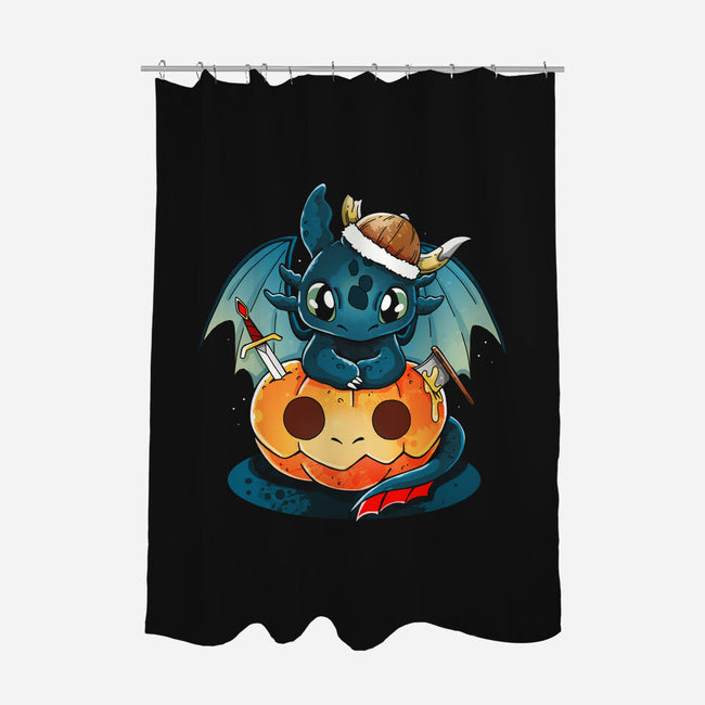 Dragon Pumpkin-None-Polyester-Shower Curtain-Vallina84