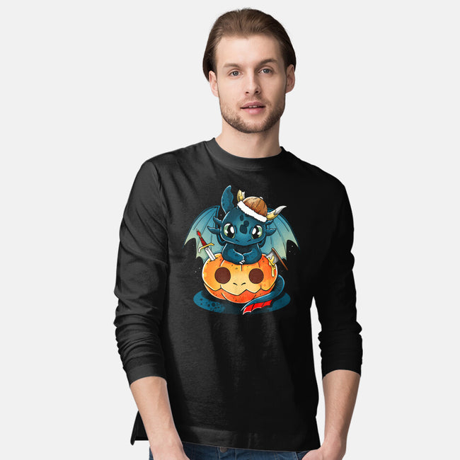 Dragon Pumpkin-Mens-Long Sleeved-Tee-Vallina84