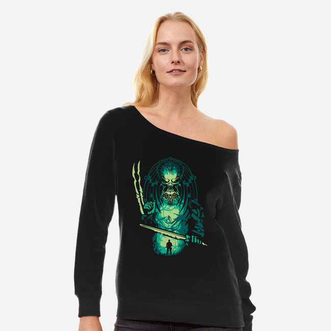 The Human Prey-Womens-Off Shoulder-Sweatshirt-dalethesk8er