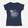 Sushi Animals-Womens-V-Neck-Tee-yumie