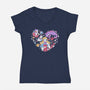 Curiosities And Tea-Womens-V-Neck-Tee-yumie