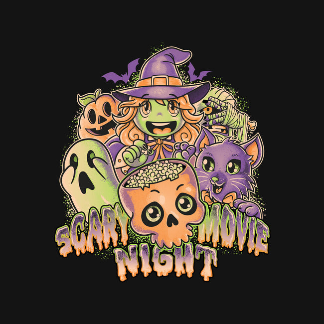 Scary Movie Night-Womens-Off Shoulder-Tee-Skullpy