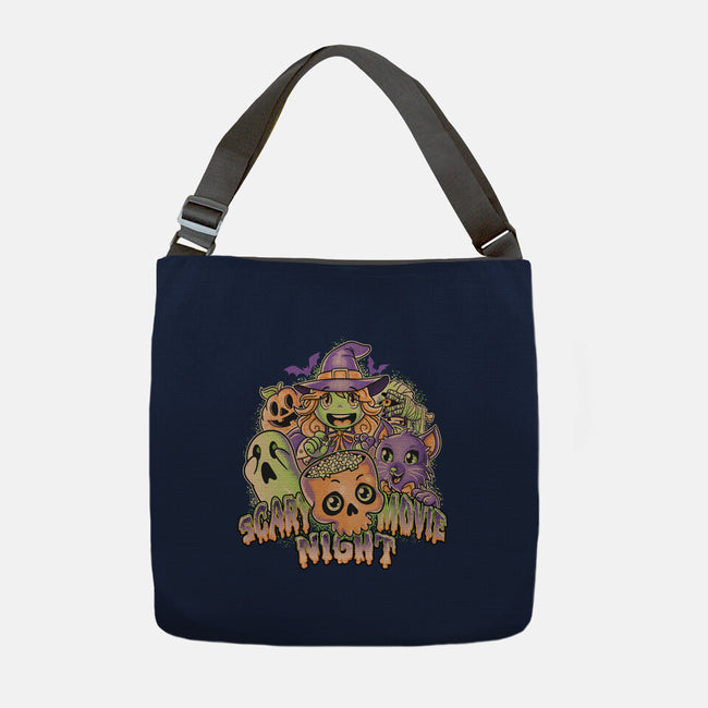 Scary Movie Night-None-Adjustable Tote-Bag-Skullpy