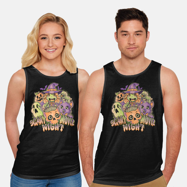 Scary Movie Night-Unisex-Basic-Tank-Skullpy