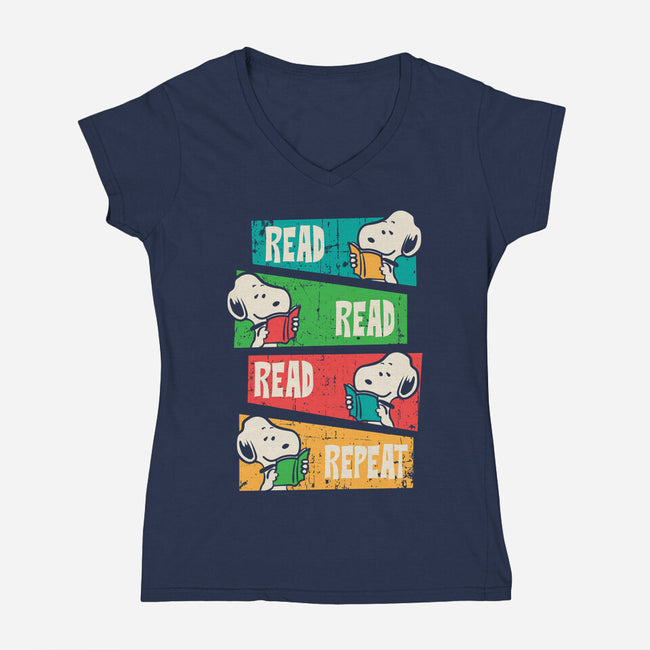 Read Read Read-Womens-V-Neck-Tee-turborat14