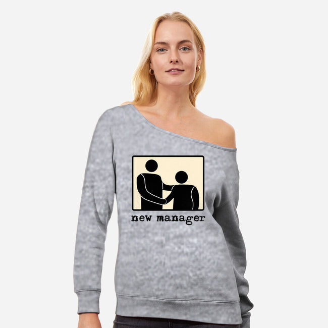 New Manager-Womens-Off Shoulder-Sweatshirt-nickzzarto