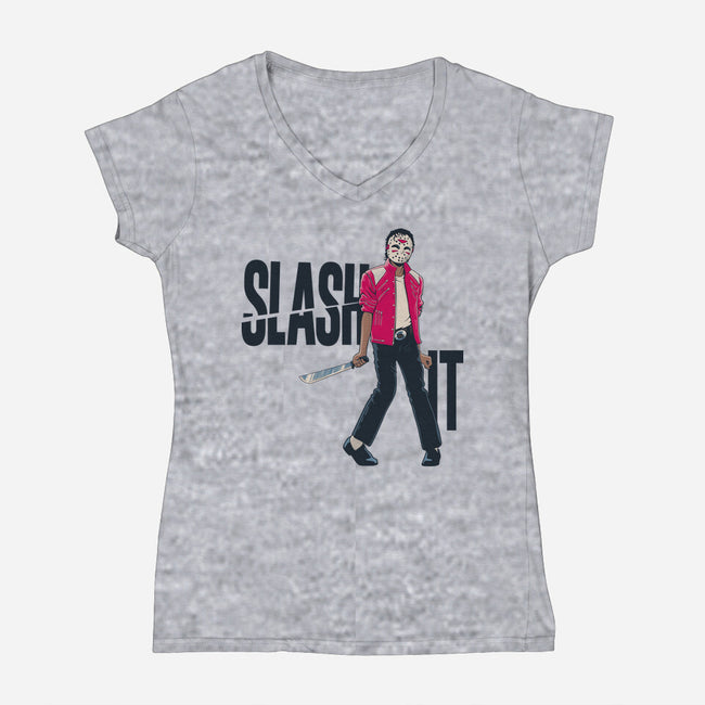 Slash It-Womens-V-Neck-Tee-teesgeex