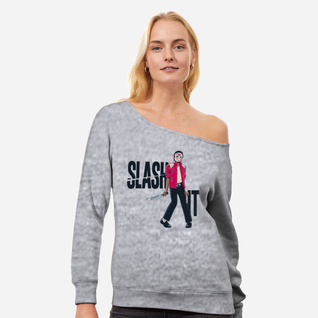 Slash It-Womens-Off Shoulder-Sweatshirt-teesgeex