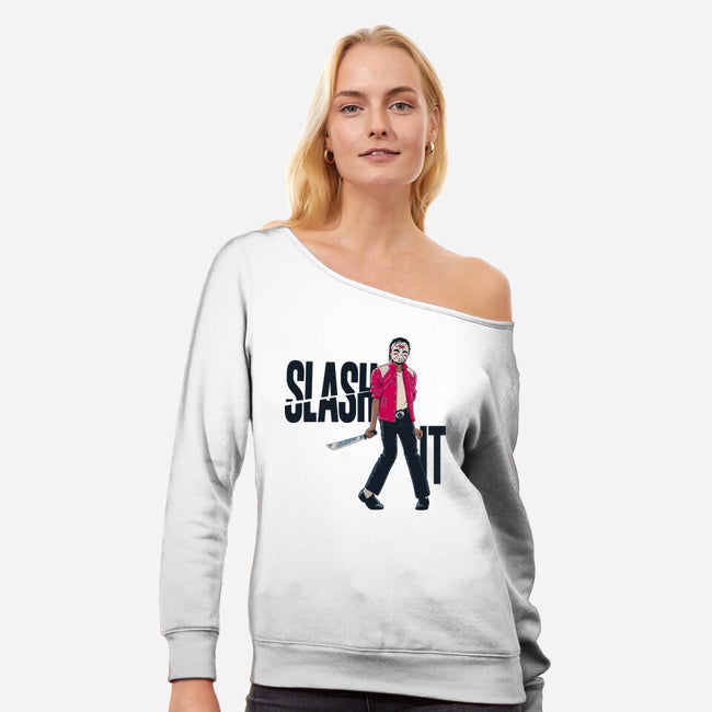 Slash It-Womens-Off Shoulder-Sweatshirt-teesgeex