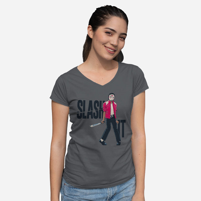 Slash It-Womens-V-Neck-Tee-teesgeex