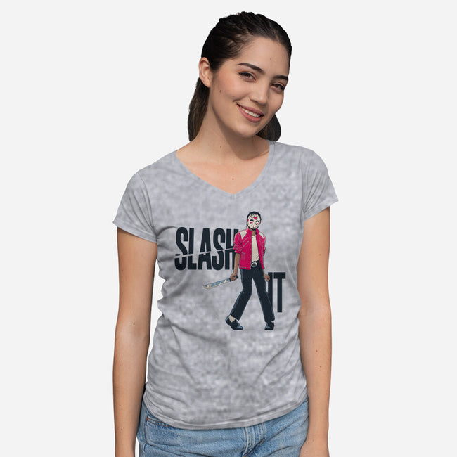 Slash It-Womens-V-Neck-Tee-teesgeex