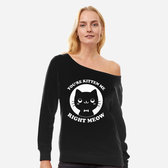 Kitten Me-Womens-Off Shoulder-Sweatshirt-Studio Mootant