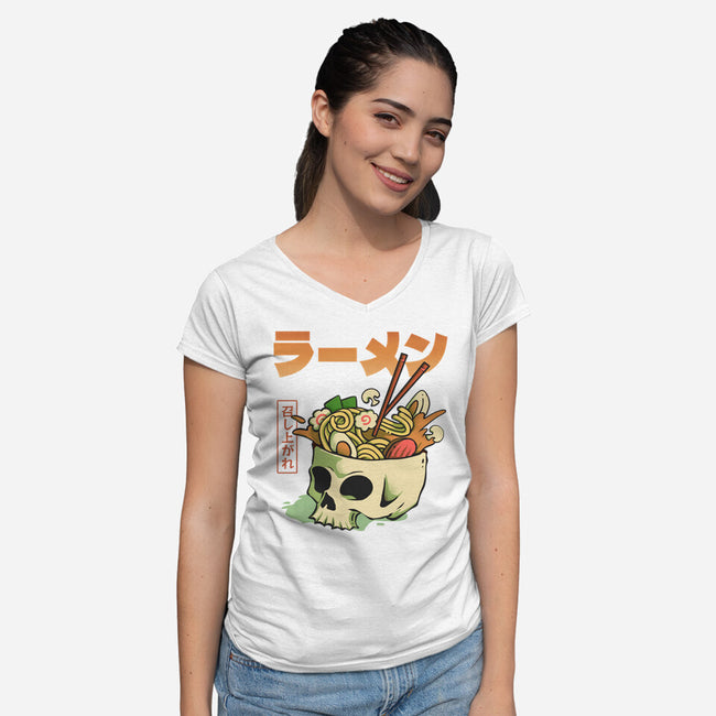 Ramen Forever-Womens-V-Neck-Tee-ilustraziz