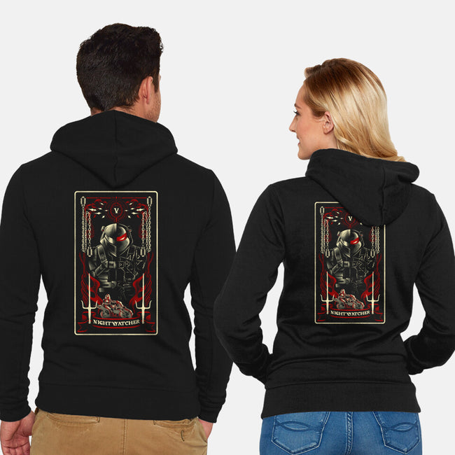 Nightwatcher Tarot Card-Unisex-Zip-Up-Sweatshirt-naomori