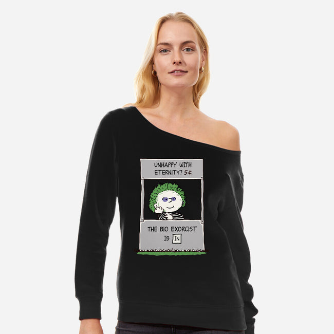 Bio Exorcist Consultancy-Womens-Off Shoulder-Sweatshirt-Melonseta