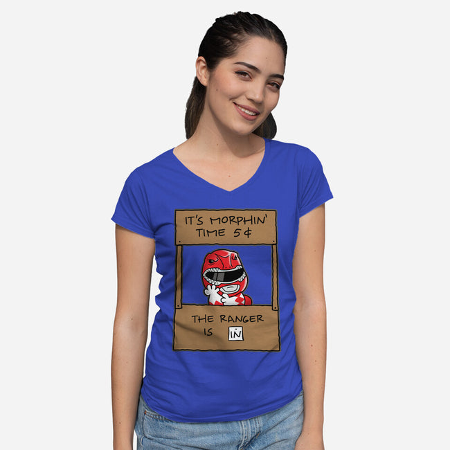 Ranger Help-Womens-V-Neck-Tee-Barbadifuoco