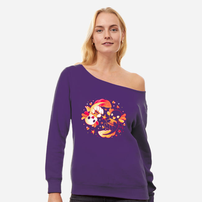 Halloween A-lotl-Womens-Off Shoulder-Sweatshirt-Vallina84