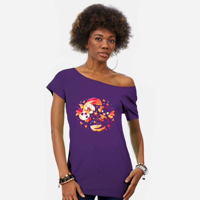 Halloween A-lotl-Womens-Off Shoulder-Tee-Vallina84