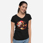 Halloween A-lotl-Womens-V-Neck-Tee-Vallina84