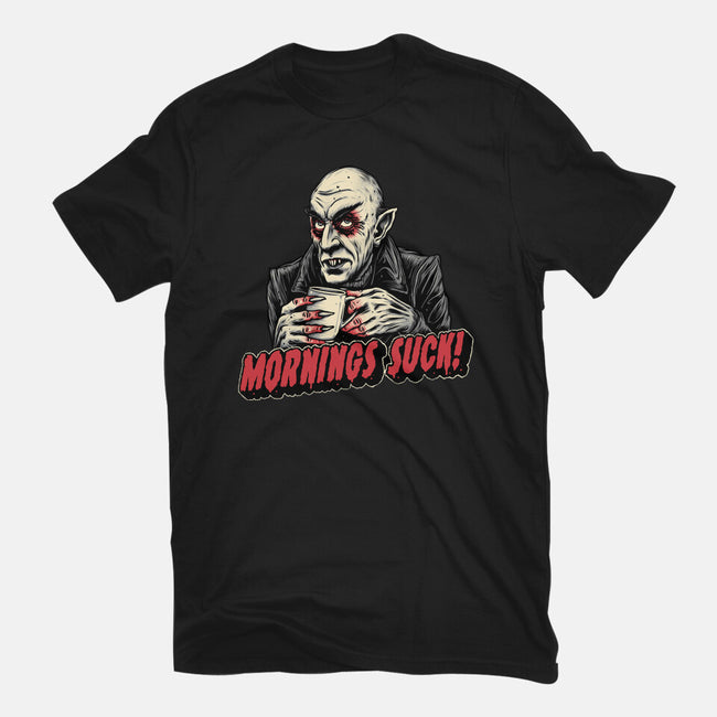 Mornings Are Sucky-Womens-Fitted-Tee-glitchygorilla